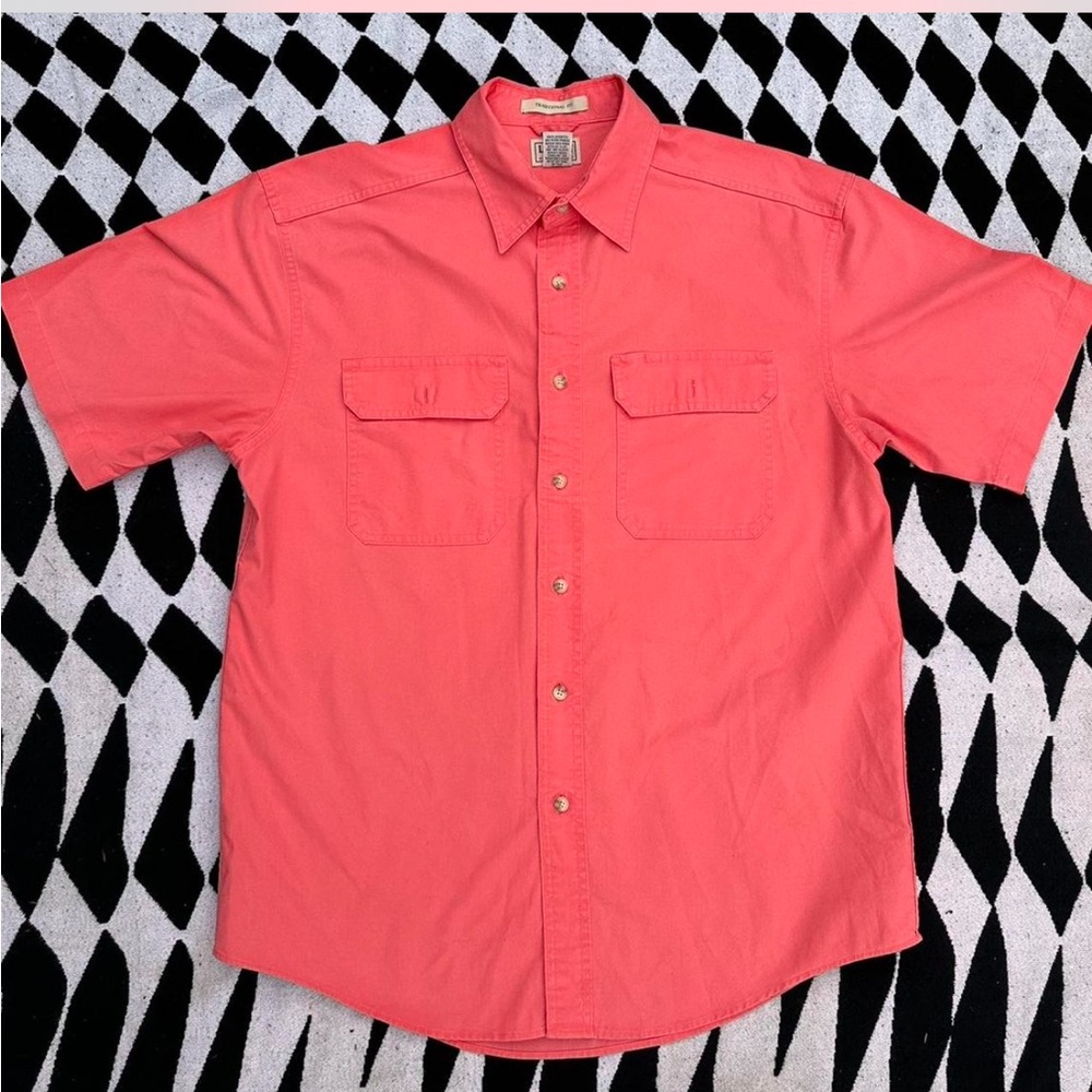 LL Bean Mens Button Down Short Sleeve Shirt